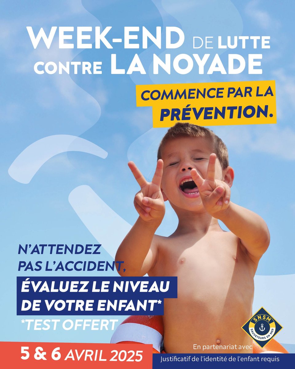 Valmetropole's tweet image. #prevention [🚨 WEEK-END DE LUTTE CONTRE LA NOYADE 🚨]
Venez faire évaluer gratuitement le niveau de natation de votre enfant 🏊 au Centre aquatique Nungesser à @Valenciennes_ 
📅Samedi 5/04 de 14h à 17h &amp;amp; dimanche 6/04 de 10h à 16h
🪪 Justificatif d’identité de l’enfant requis