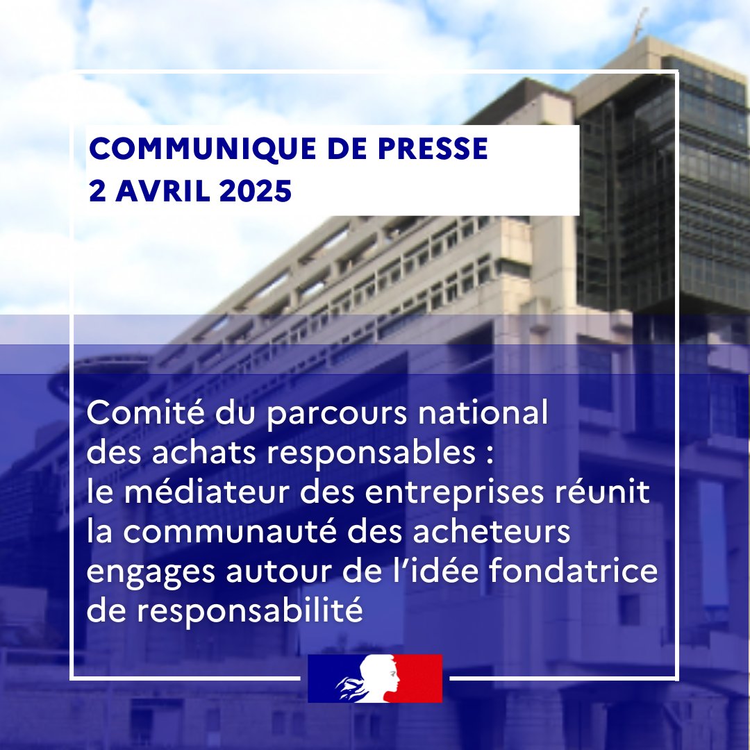 Ministère de l'Économie et des Finances (@economie_gouv) on Twitter photo 🔴 Le <a href="/MedEntreprises/">Médiateur des entreprises</a> a réuni à Bercy ce mardi 1er avril, lors du premier comité national des achats responsables de l’année, les organisations qui composent la communauté de l’achat responsable.
Plus d'infos : presse.economie.gouv.fr/comite-du-parc… 🔴 Le <a href="/MedEntreprises/">Médiateur des entreprises</a> a réuni à Bercy ce mardi 1er avril, lors du premier comité national des achats responsables de l’année, les organisations qui composent la communauté de l’achat responsable.
Plus d'infos : presse.economie.gouv.fr/comite-du-parc…