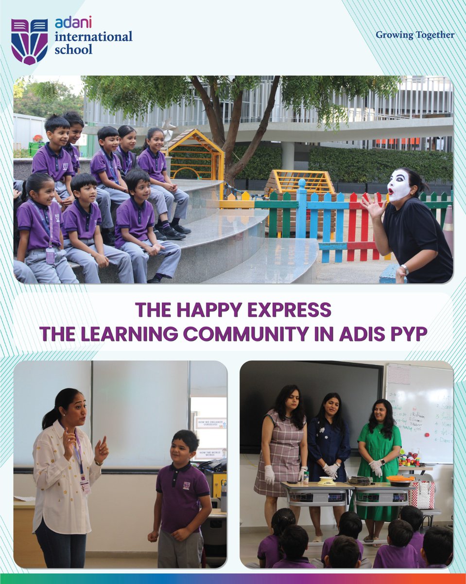 AdaniIntSchool's tweet image. Our little Wonderers had an incredible time exploring The Happy Express, a vibrant experience where parents and teachers came together to create unique stations of self-expression! 🎭🎶🎨🍳
#AdaniInternationalschool, #IBschool, #PYP, #learningcommunity