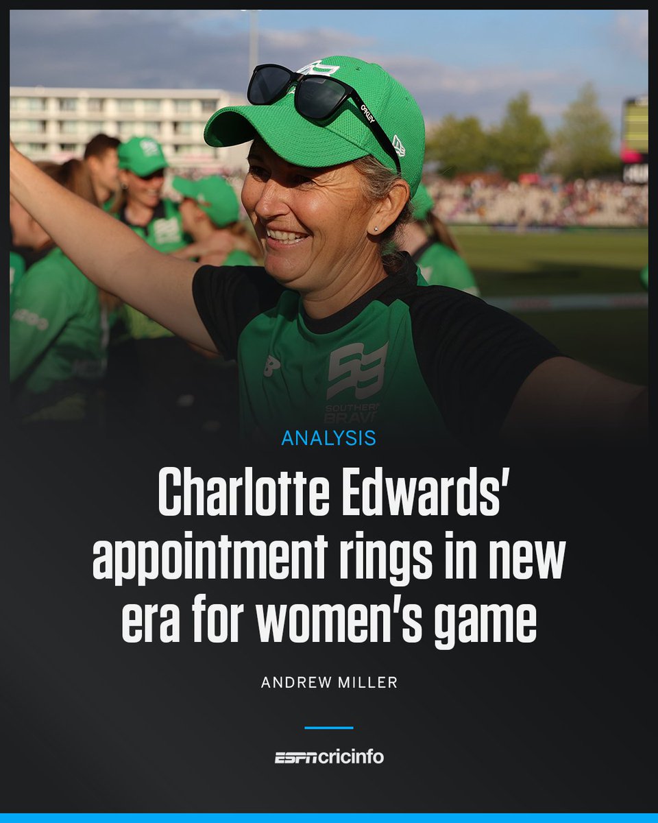 ESPNcricinfo (@espncricinfo) on Twitter photo Can Charlotte Edwards revitalise England's ailing women's team?
The former England captain will set high standards that she embodied throughout her career, writes <a href="/miller_cricket/">Andrew Miller</a>: bit.ly/3E2wE13 Can Charlotte Edwards revitalise England's ailing women's team?
The former England captain will set high standards that she embodied throughout her career, writes <a href="/miller_cricket/">Andrew Miller</a>: bit.ly/3E2wE13