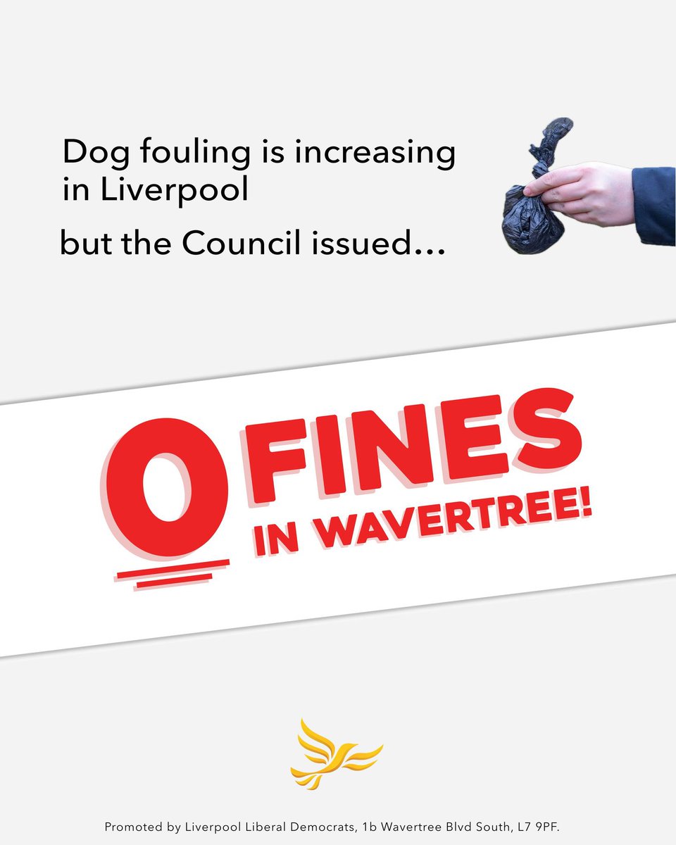 Dog fouling is increasing in Liverpool…

But the Labour run Council have issued ZERO fines in Wavertree! 💩