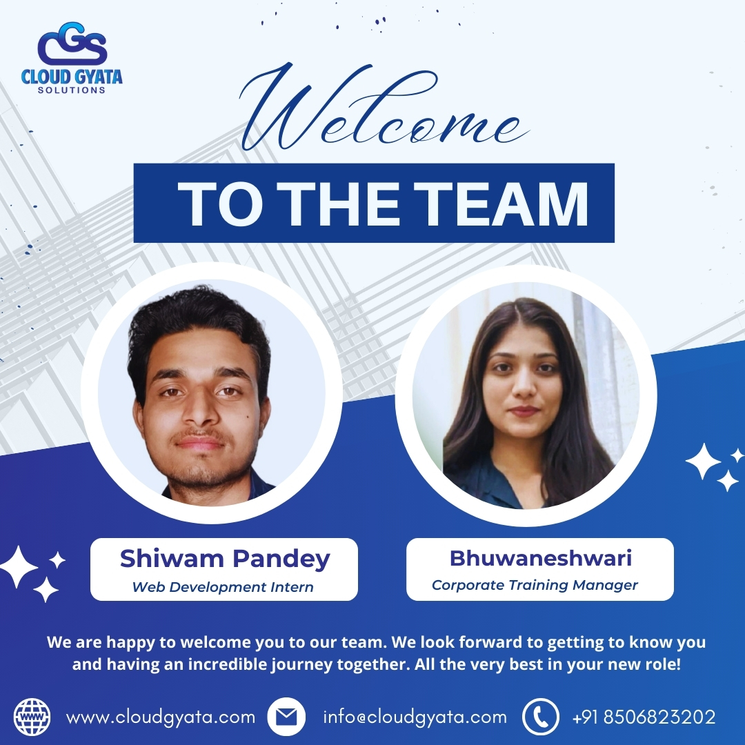 cloudgyata's tweet image. We are thrilled to welcome Shiwam Pandey and Bhuwaneshwari Deshmukh to the Cloud Gyata Solutions family!🎉

As we continue to grow, we’re excited to have passionate and talented and new individuals join us on our journey. Looking forward to the amazing contributions.