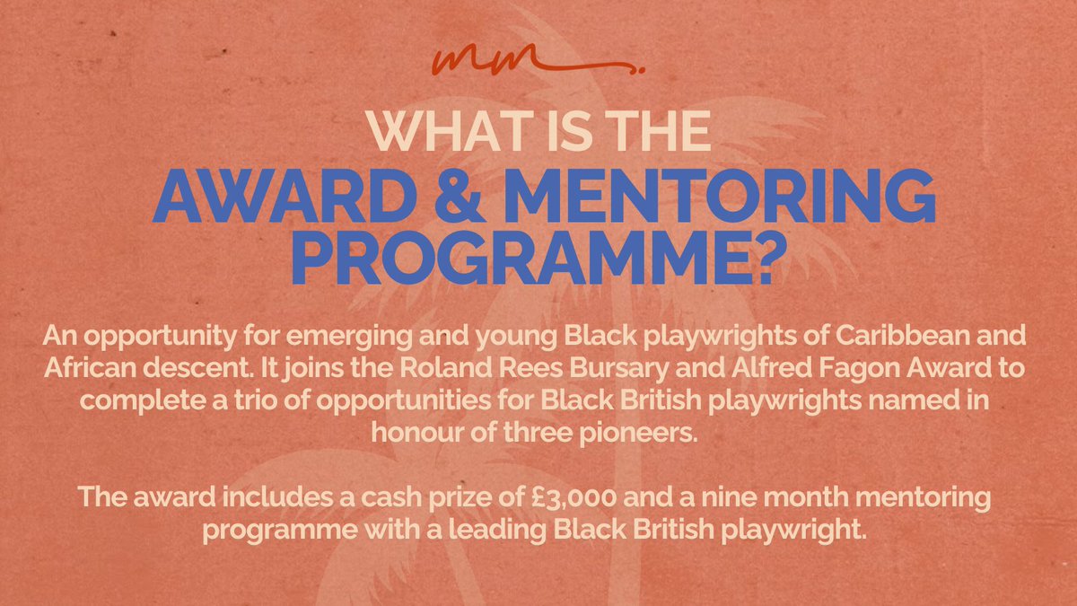 Applications will be opening soon for the Mustapha Matura Award &amp; Mentorship Programme 2025!

It’s time to dust off that script you’ve been sitting on and finish up those last few pages - we want to read them all. 

Further updates to follow… 👀