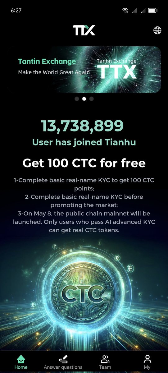 🔥 FREE 100 CTC TOKENS – Limited Airdrop! 🔥

🚀 Join Tantin &amp; be part of the Web3 future!

💰 Get 100 CTC for FREE when you:
1️⃣ Register on Tantin
2️⃣ Complete KYC
3️⃣ Claim your FREE tokens!

🔗 Why Join?
✅ Early access to Tantin’s blockchain &amp; exchange
✅ Trade, stake &amp; grow