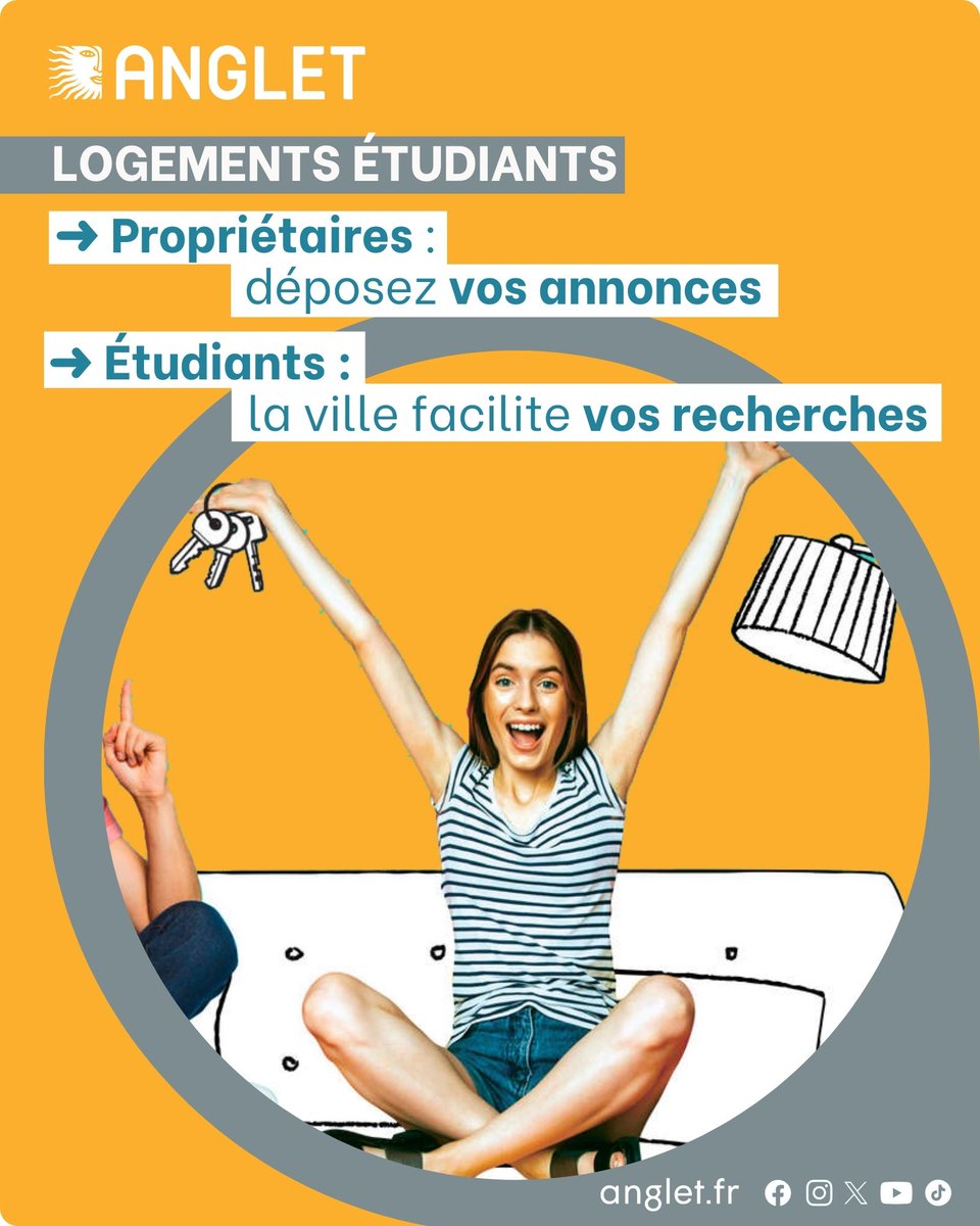 Ville d'Anglet (@villeanglet) on Twitter photo 🏘🤝Logement étudiant #Anglet ➜mise en relation des propriétaires & étudiants
👍#VilleAnglet facilite l'entraide
➡️Propriétaires déposez votre annonce: bit.ly/3wTiyJA
➡️Étudiants en recherche📩contactez Service Jeunesse 05.59.58.35.25 ou logements.etudiants@anglet.fr 🏘🤝Logement étudiant #Anglet ➜mise en relation des propriétaires & étudiants
👍#VilleAnglet facilite l'entraide
➡️Propriétaires déposez votre annonce: bit.ly/3wTiyJA
➡️Étudiants en recherche📩contactez Service Jeunesse 05.59.58.35.25 ou logements.etudiants@anglet.fr