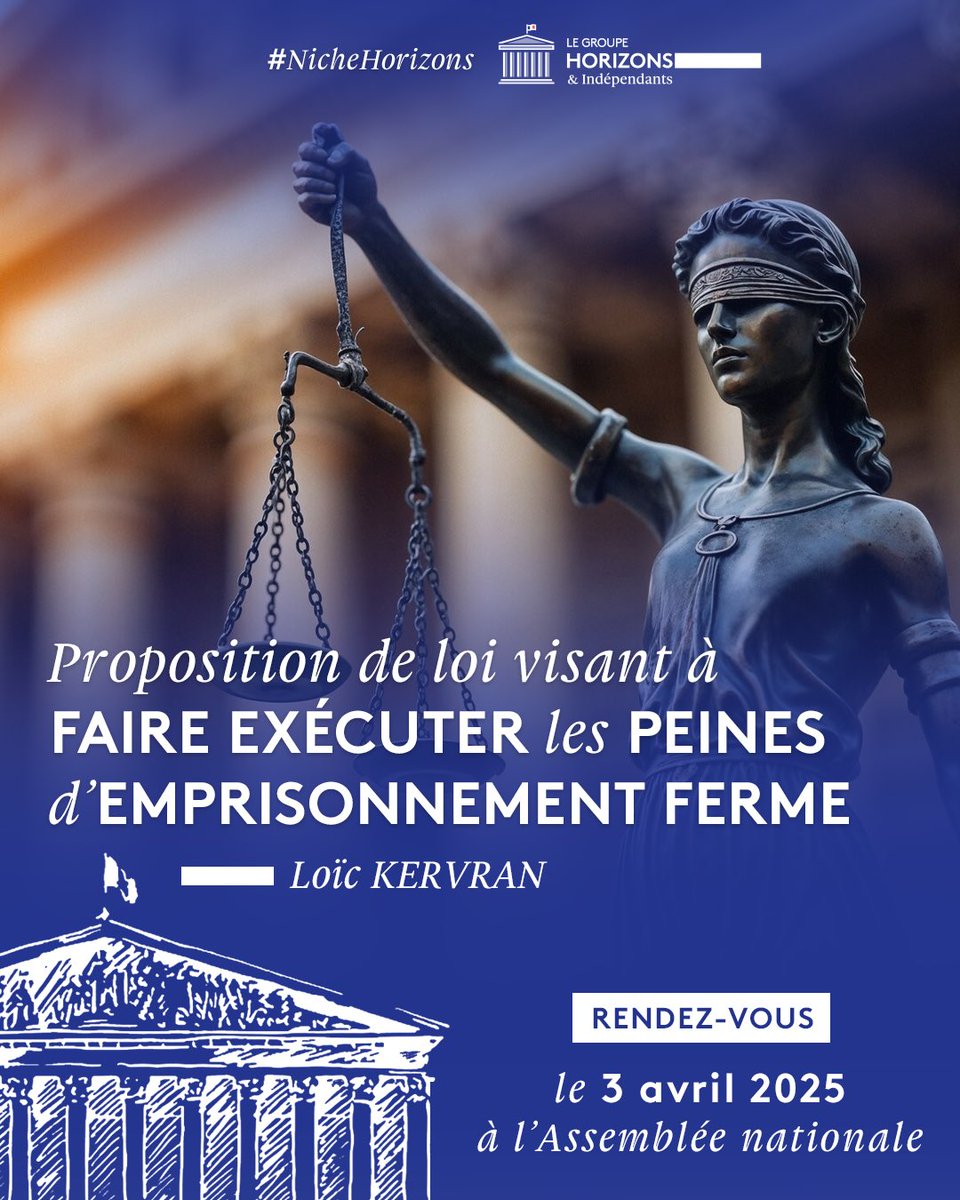 Avec la proposition de loi de <a href="/LoicKervran18/">Loic Kervran</a> visant à faire exécuter les peines d'emprionnement ferme, nous permettrons  l’exécution bien plus systématique des courtes peines de prison ferme.

Redonner tout le pouvoir aux magistrats de prononcer la peine la plus adaptée au regard