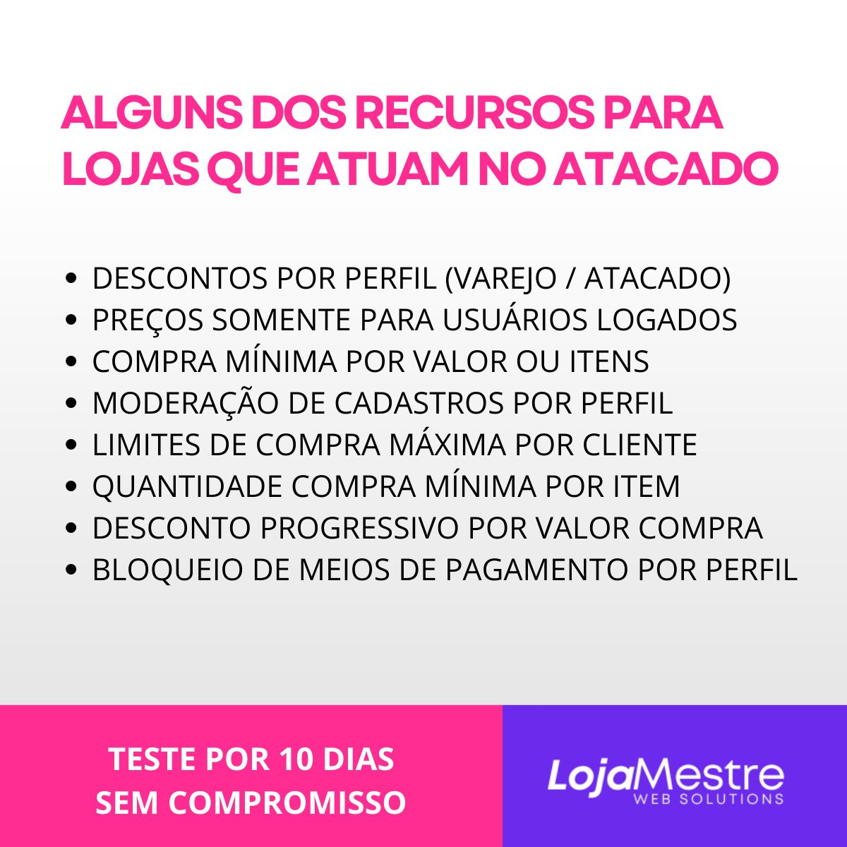 LojaMestre's tweet image. A Loja Mestre tem dezenas de recursos voltados para quem vende no atacado. Possibilitamos diversas formas de atuação, uma delas com certeza se encaixa à politica comercial que você precisa. 
Venha conversar com nosso time lojamestre.com.br 
#lojamestre #ecommerceb2b