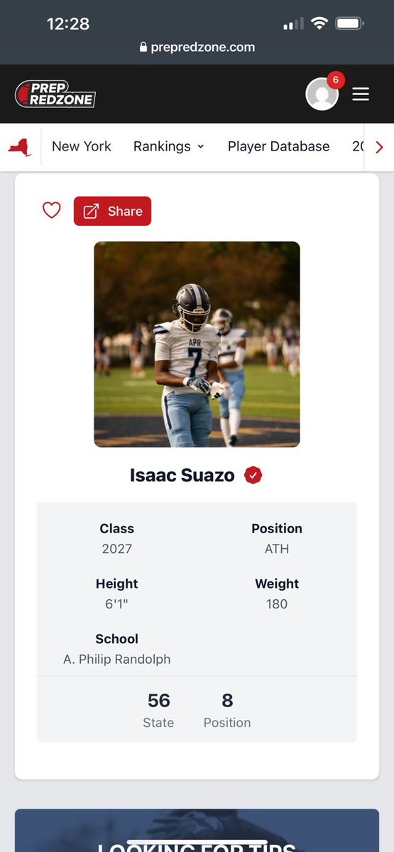 Isaac Suazo (@isaac_suazo7) on Twitter photo Blessed to be ranked by <a href="/PrepRedzone/">Prep Redzone 🏈</a>
#56 in NY and #8 in position only up from here! <a href="/coach_perlo_apr/">Coach Perlowitz APR</a> @PRZCaleb Blessed to be ranked by <a href="/PrepRedzone/">Prep Redzone 🏈</a>
#56 in NY and #8 in position only up from here! <a href="/coach_perlo_apr/">Coach Perlowitz APR</a> @PRZCaleb