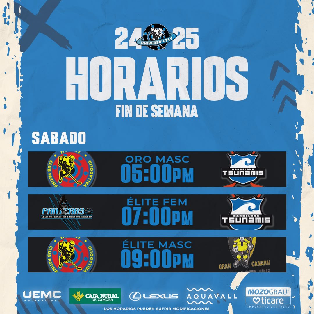 🏁 ÚLTIMA JORNADA
———————————
🔥 Este fin de semana se disputarán en #canterac los últimos partidos de la liga regular. Donde nuestro #oro, acabarán la liga, y los conjuntos élite comenzarán sus #playoffs para alzarse con el titulo.

⏰ 17:00 #omasx
⏰ 19:00 #efem
⏰ 21:00 #emasc