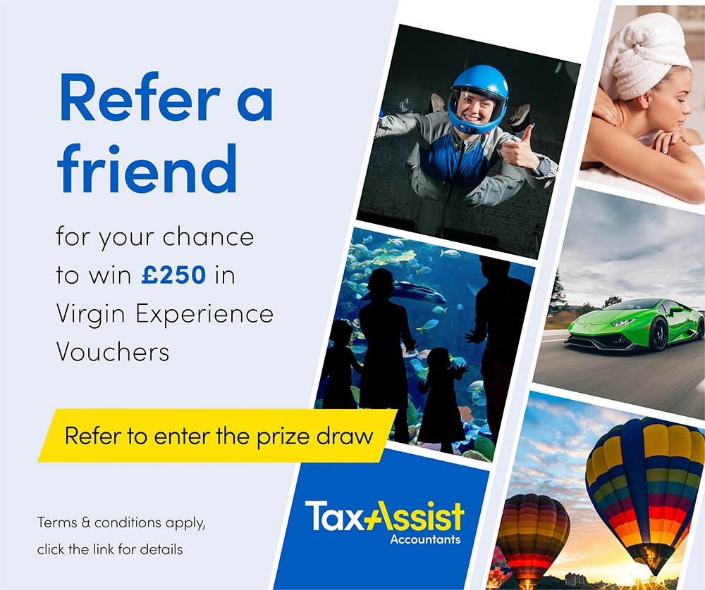 Be in with a chance to win a £250 Virgin Experience of your choice! If you refer a friend to TaxAssist Accountants, you and your friend will both get a chance to win! Available for a limited time only, click the link for details- taxassistaccountants.referralrock.com/v2/2/passwordl…