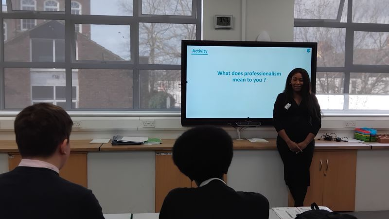 FCSixthForm's tweet photo. 🚀 Huge thanks to @WatesGroup for inspiring our Sixth Form students at Fulham Cross Sixth Form!

On 11th March, they teamed up with @ConstructionYT to deliver career-focused sessions on professionalism, career growth &amp; the world of work. 💼✨

#FutureLeaders #SocialValue #Careers https://t.co/F3fKKkSDiR