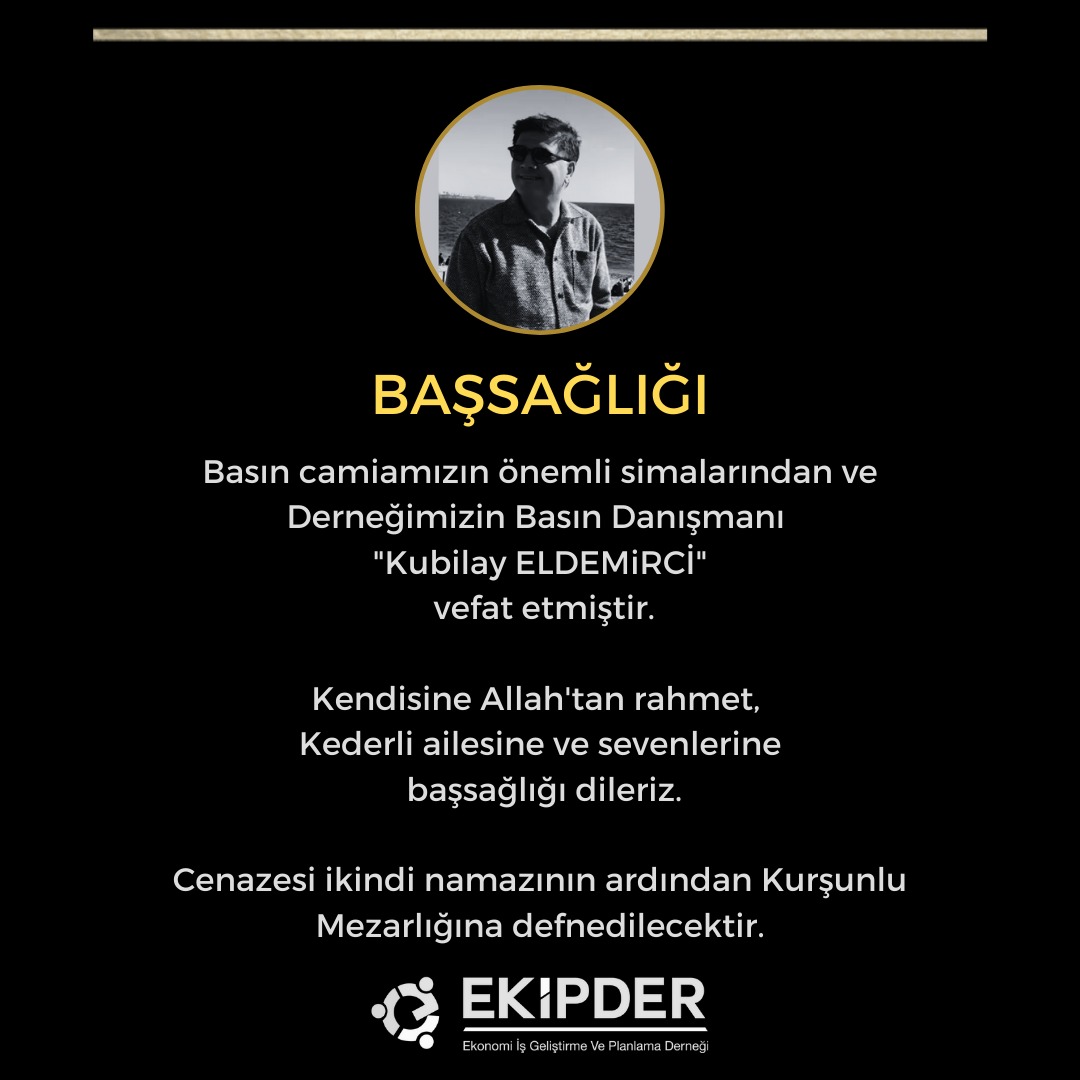 Basın camiamızın önemli simalarından "Kubilay ELDEMiRCİ"
 vefat etmiştir. 

Kendisine Allah'tan rahmet, kederli ailesine ve sevenlerine başsağlığı dileriz.

Cenazesi ikindi namazının ardından Kurşunlu Mezarlığına defnedilecektir.