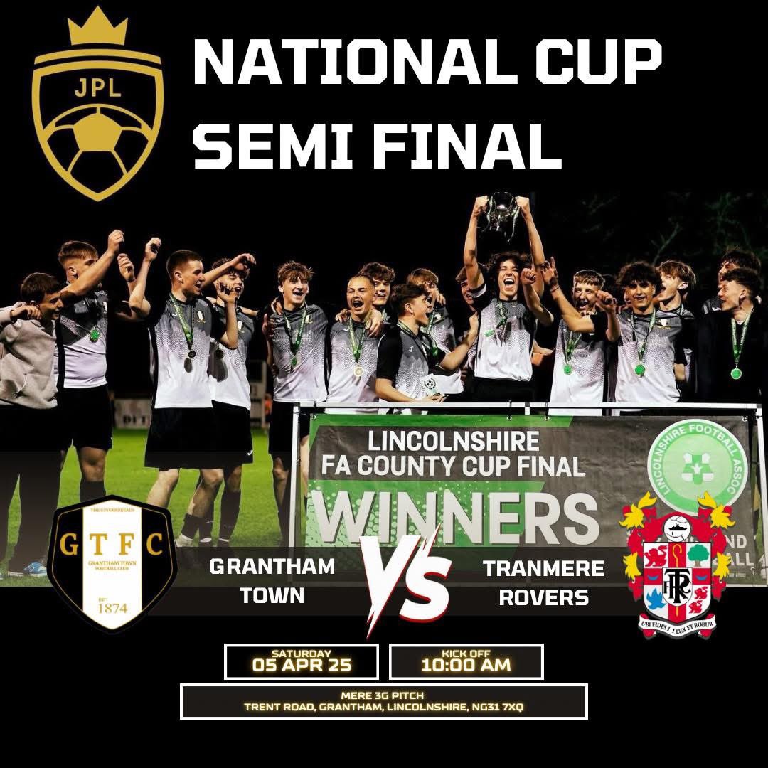 AstonTaylor20's tweet photo. THIS SATURDAY at The Meres 3G
A MASSIVE game for @LincolnshireFA County Cup winners @granthamtownfc U16 playing @TranmereRovers in the @jpluk National Cup Semi Final.
Let’s see all you @GTFCSC1997 fans with your flags down supporting us in this HUGE game
#GTFC #moresilverware https://t.co/A3WRMga7Ej