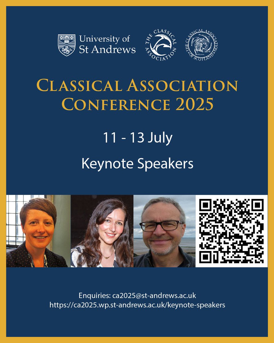 St Andrews Classics (@sta_classics) on Twitter photo Classical Association Conference 2025.
🗓11-13 July, 📍St Andrews.
Read about the keynote speakers and their research👉ca2025.wp.st-andrews.ac.uk/keynote-speake…
#CA2025 is hosted by the School of Classics <a href="/univofstandrews/">University of St Andrews</a> in partnership with <a href="/Classical_Assoc/">The Classical Association</a> and <a href="/CAScotia/">Classical Association of Scotland</a>
#AllWelcome Classical Association Conference 2025.
🗓11-13 July, 📍St Andrews.
Read about the keynote speakers and their research👉ca2025.wp.st-andrews.ac.uk/keynote-speake…
#CA2025 is hosted by the School of Classics <a href="/univofstandrews/">University of St Andrews</a> in partnership with <a href="/Classical_Assoc/">The Classical Association</a> and <a href="/CAScotia/">Classical Association of Scotland</a>
#AllWelcome