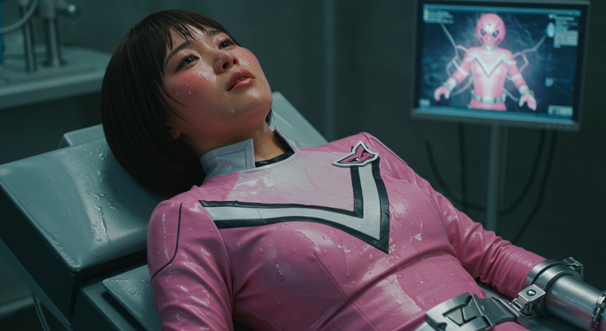 かにんがむページ☆リコリス　超レア　「アルビピンク」1球❣️ ヒロインピンチ #SuperHeroine #AIart 研究員B： 脳波が快感時と同じ