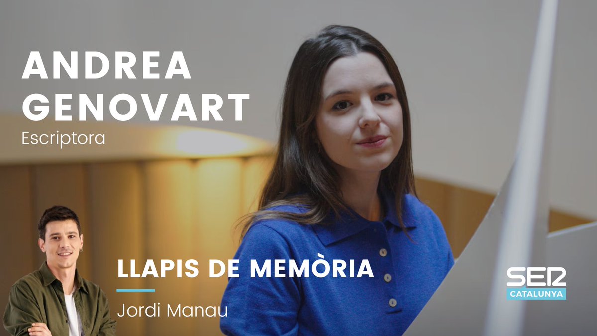 🔵 Avui, al <a href="/LlapisMemoria/">Llapis de Memòria</a> ens visita l'escriptora <a href="/andreagenovart_/">Andrea Genovart</a> 

⏰ De 15 a 16 h a <a href="/SERCatalunya/">SER CATALUNYA</a>
 
📻 Escolta-ho en directe aquí: cadenaser.com/podcast/sercat…