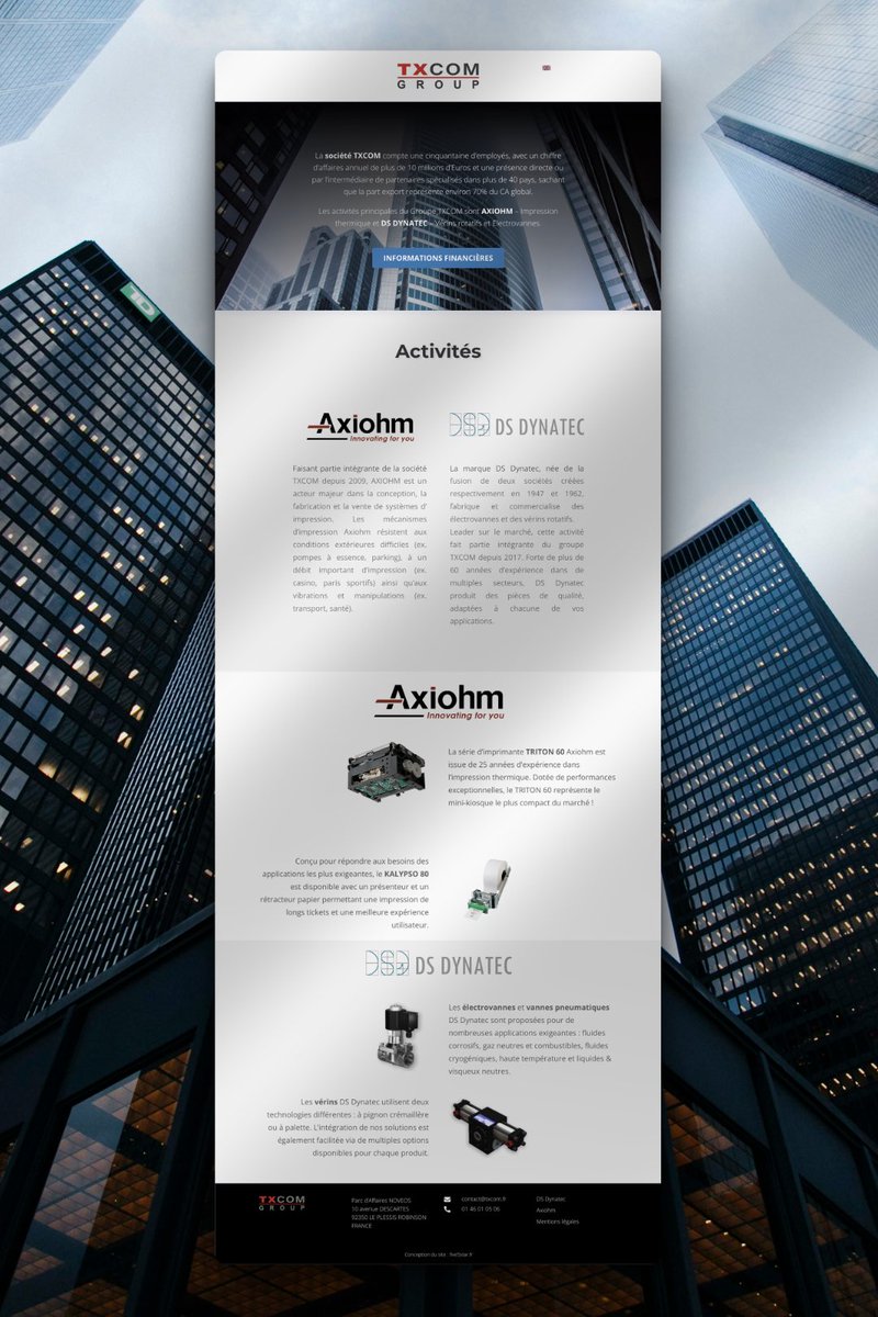 🚀 Nouveau projet : site institutionnel pour TXCOM Group, entreprise cotée en Bourse. Un design sobre et efficace avec une navigation optimisée pour les actionnaires et un accès clair aux infos financières. FR/EN pour une portée globale ! #webdesign #finance #corporate