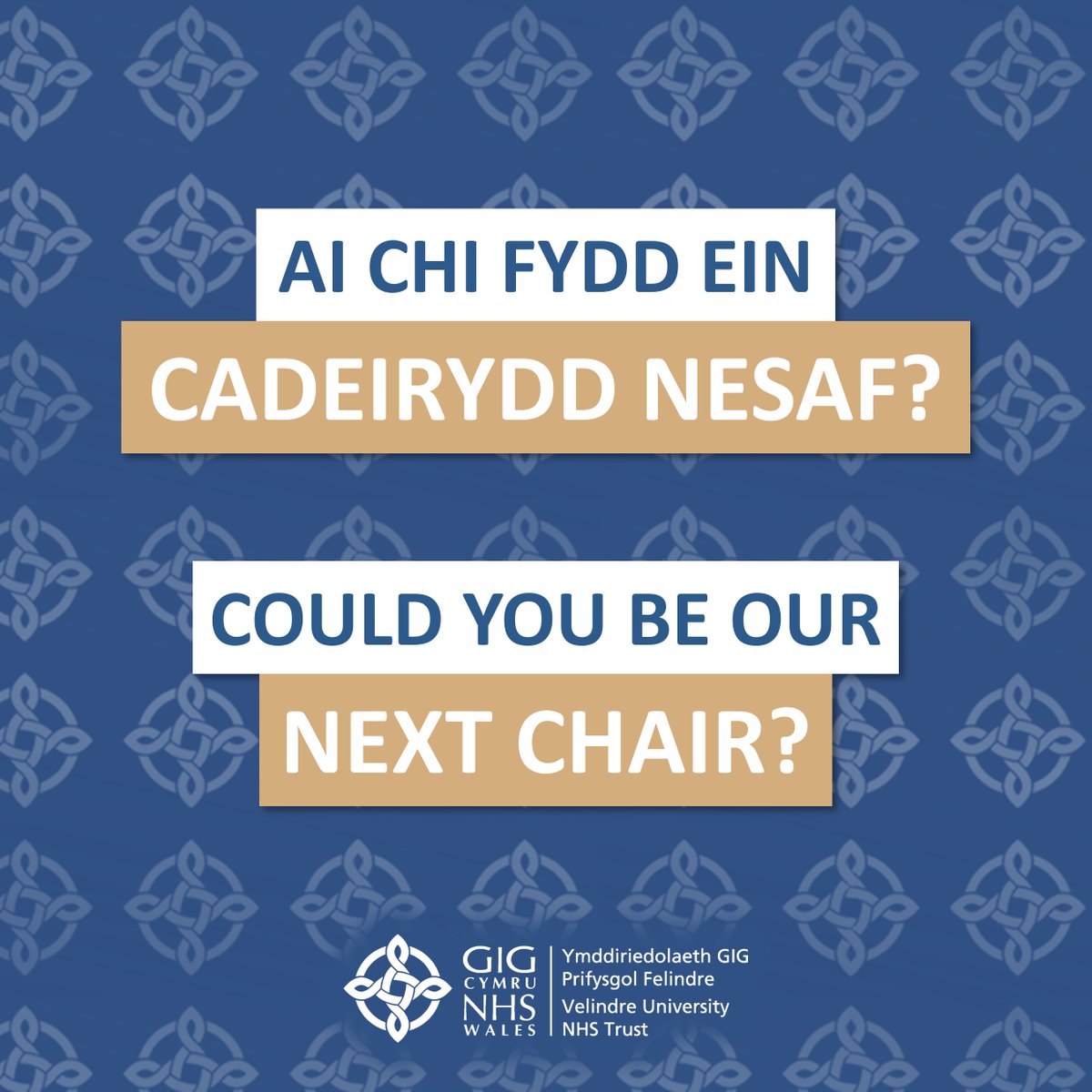 Mae angen cadeirydd newydd arnom! ✋

Dyma gyfle unigryw i chwarae rôl hanfodol yn y sector gofal iechyd. Os ydych chi’n frwd ac yn ymroddgar, gwnewch gais heddiw a llywio gwell dyfodol!

🔗 cais.tal.net/vx/lang-cy/mob…