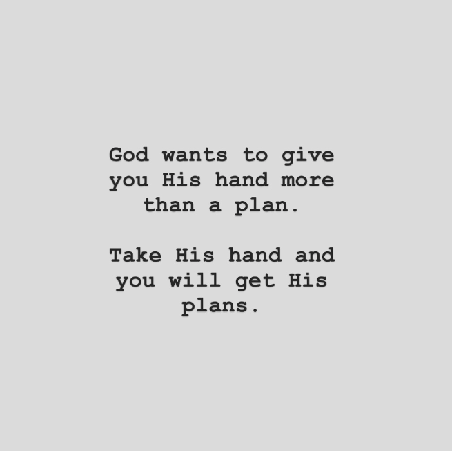 louiegiglio's tweet photo. // H i s h a n d //

We typically just want His plans, but God wants us to take His hand.

For I am the LORD your God who takes hold of your right hand and says to you, Do not fear; I will help you. Isaiah 41:13 https://t.co/BWdAtP0Jbe