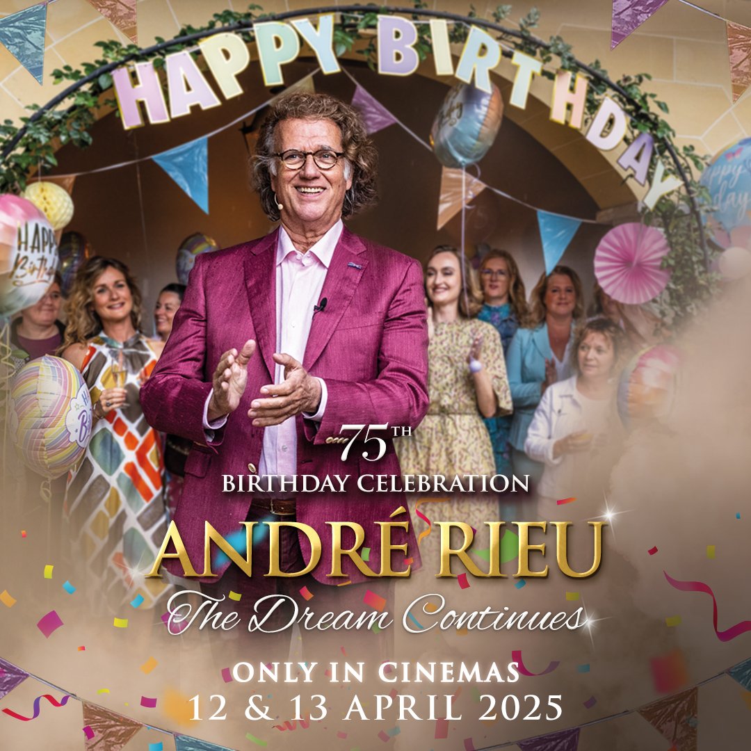 WindmillCinema's tweet image. It's almost time for #TheDreamContinues at the Windmill Cinema.

André Rieu celebrates his 75th birthday with this special cinema experience on Sat 12-Apr &amp;amp; Sun 13-Apr with tickets still available at windmillcinema.co.uk