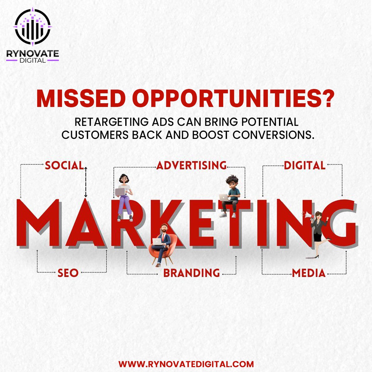 RynovateDigital's tweet image. A visitor today, a customer tomorrow! ✅ Retargeting ads ensure you don’t lose valuable traffic. Invest in SEO, branding, and paid advertising to maximize your reach!

#MarketingUK #BusinessGrowth #RetargetingAds #DigitalMarketing #SmallBusiness