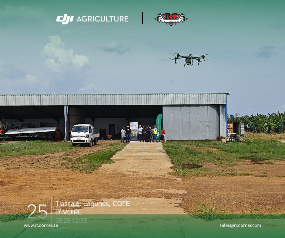 RCcorner's tweet photo. Exciting News from #DJI #Agriculture in #Ivory #Coast! 🌾

We're proud to announce a successful DJI Agriculture Drone Operation Course with our partner in Ivory Coast.

Want to join our mission in the Middle East and Africa? 

Let's connect! Reach out at sales@rccorner.com. 🚀 https://t.co/OdDh5jnSYa