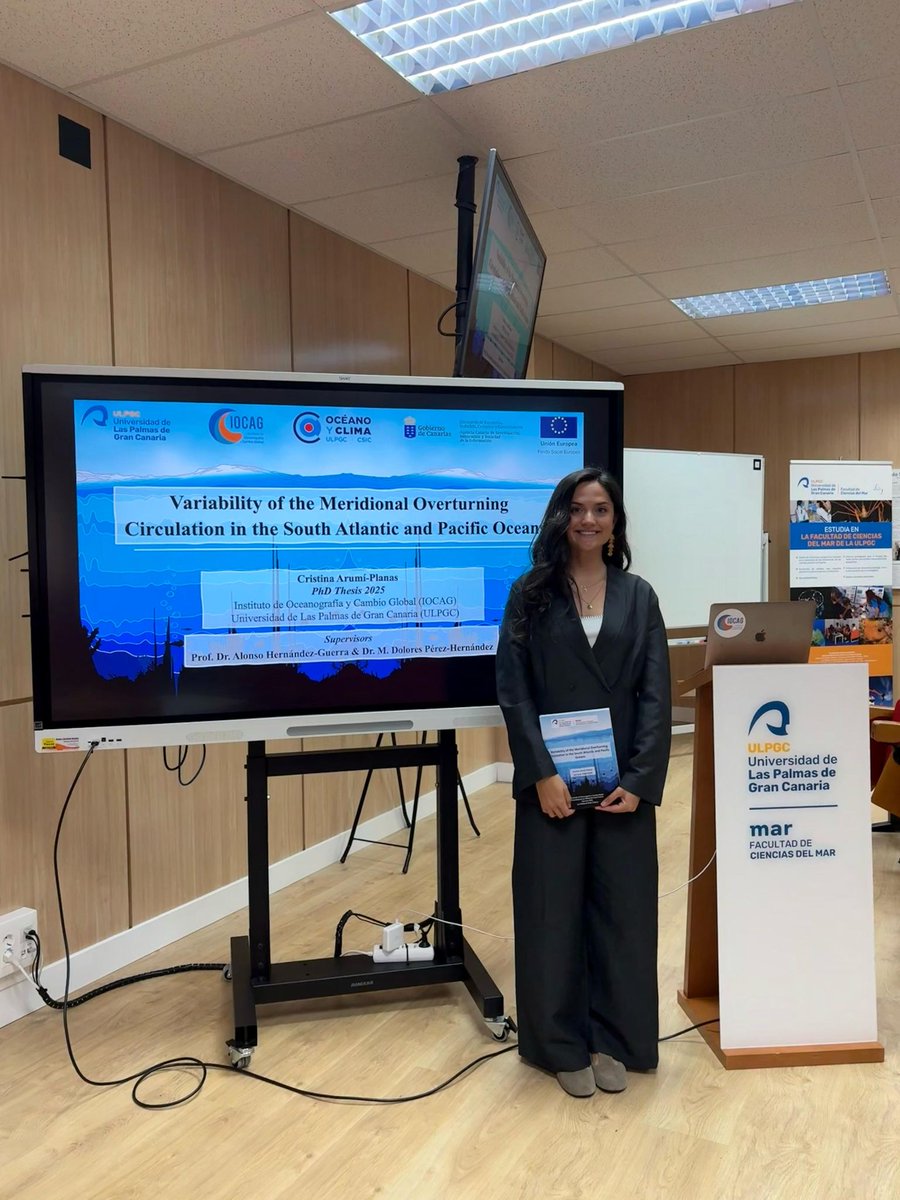 DOYCAG's tweet image. 🎉Felicidades a la nueva doctora, la Dra. Cristina Arumí Planas (@CArumi_Planas)🎉 Ayer defendió su tesis "Variability of the Meridional Overturning Circulation in the South Atlantic and Pacific Oceans"🌊 dirigida por Dr. Alonso Hernández y Dra. Lola Pérez
@IOCAG1 @ulpgcresearch