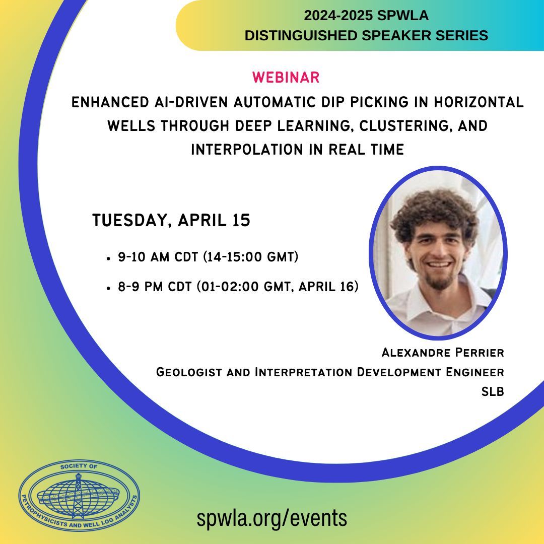 One of the SPWLA Global Distinguished Speakers, Alexandre Perrier, will provide a webinar on April 15th.

Register: spwla.org/SPWLA/Meetings… 

#spwla #spwlaGDS