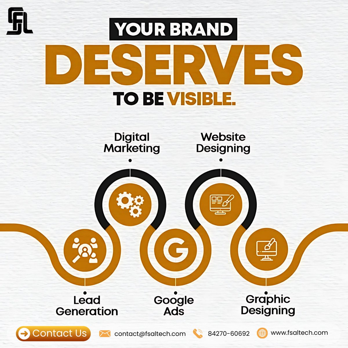 fsal__tech's tweet photo. Your brand deserves to stand out!
From #digitalmarketing to #websitedesign, we’ve got you covered. Elevate your brand’s visibility with our expert solutions!
📞 Call us: 84270-60692
#DigitalMarketing #WebsiteDesign #LeadGeneration #GoogleAds #GraphicDesign #BrandVisibility https://t.co/J4XigKRVZO