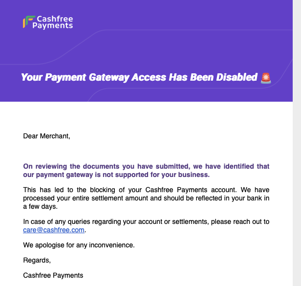 SANJUBLUE's tweet photo. @SupportCashfree @CashfreeTech @gocashfree 
This is incredibly disappointing after our platform has gone live. This is not the support a business partner deserves after placing trust in us. We don’t trade or sell live animals—our platform only processes payments for registration. https://t.co/MGKUmx1RJH