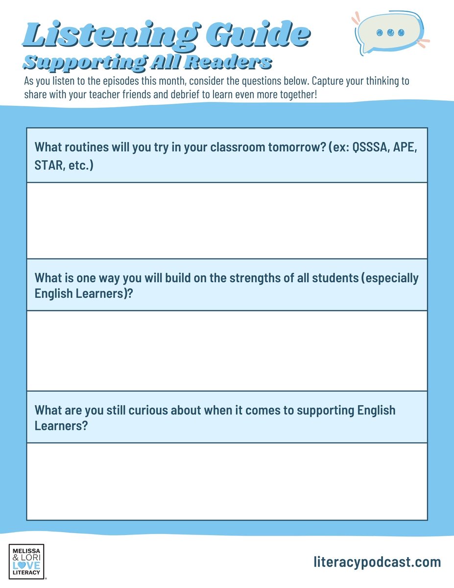 Did you know that the strategies that work for English Learners work for ALL learners? Yes, really! Our Roadmap and Listening Guide will help you keep track of learning as you listen this month. 🌟

shorturl.at/1cVoX
