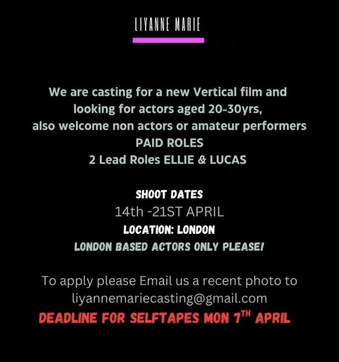 CASTING CALL 🎬🎥