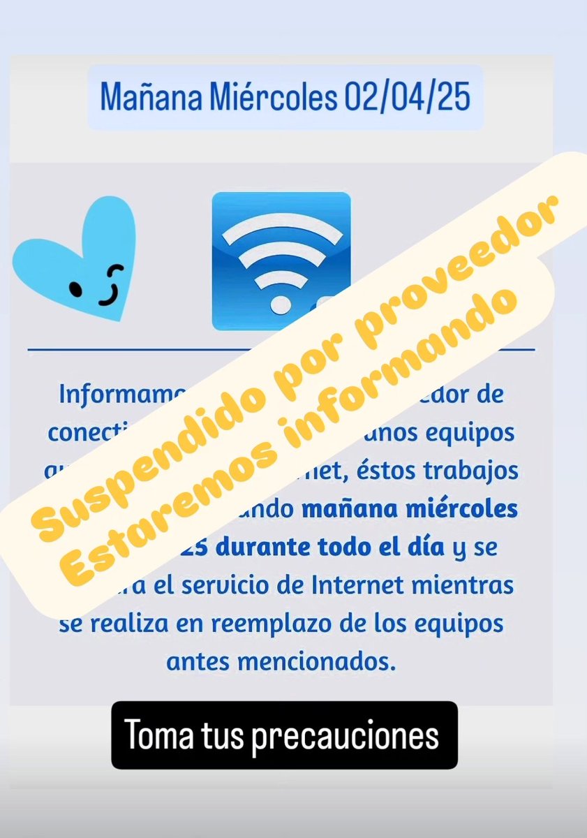 Sustitución de equipos suspendida