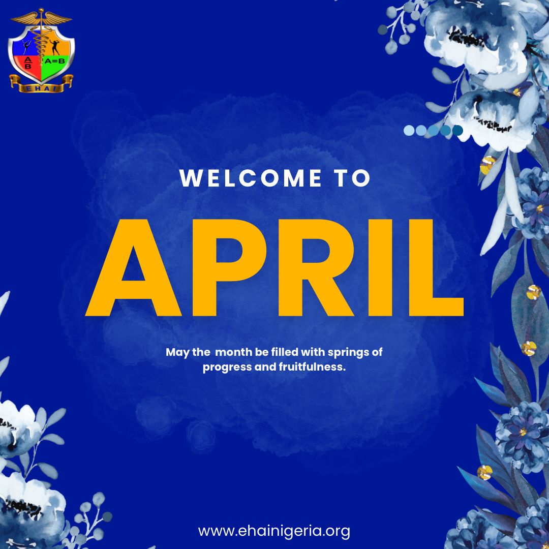 Ehainigeriaorg's tweet photo. Welcome to the month of April!

May the month be filled with springs of progress and fruitfulness for you and your loved ones.

Happy New Month!

#EHAI https://t.co/V4McpP51Zv