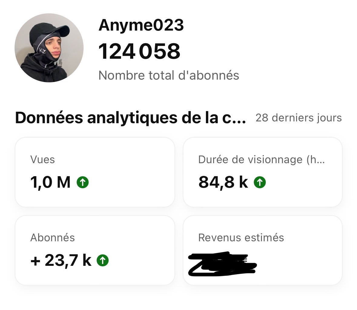 Ça fait tout juste 3 mois que j’ai commencé à travailler avec Anyme sur ses chaînes YouTubes
De la réalisation, au montage et à la gestion des chaînes solo 🙌🏻❤️

0 à 100k
