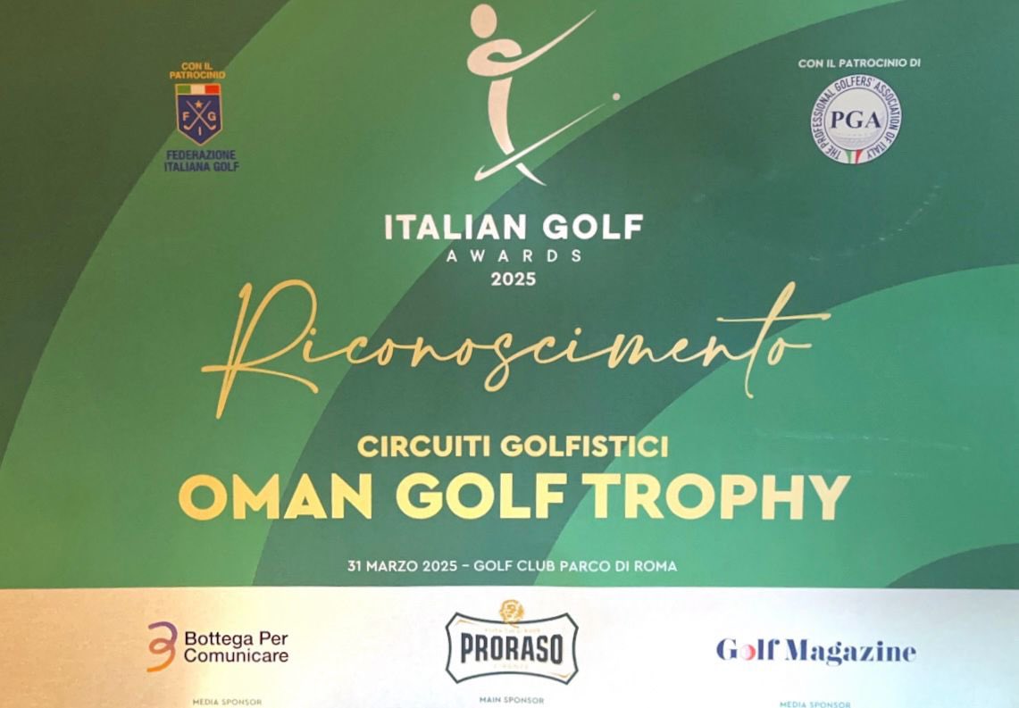 📸 #روما | تكريم بطولة #كأس_عمان_للجولف من قبل الاتحاد الإيطالي للجولف ورابطة لاعبي الجولف المحترفين الإيطالية في احتفال توزيع جوائز الجولف الإيطالية 2025، واعتبارها من أبرز البطولات الرياضية التي حققت أصداء واسعة بين النُخب الرياضية الإيطالية.
