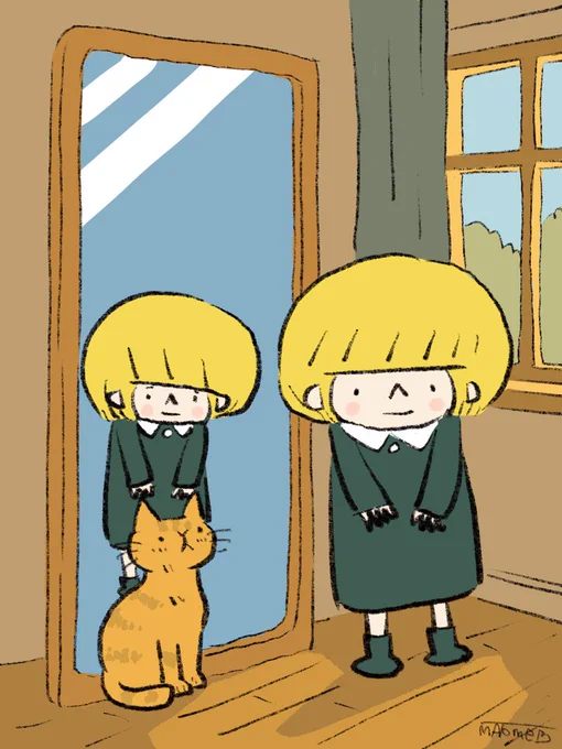 「笑顔の魔法」 笑顔一つで 景色が変わる #絵 #イラスト #猫 #ネコ #cat