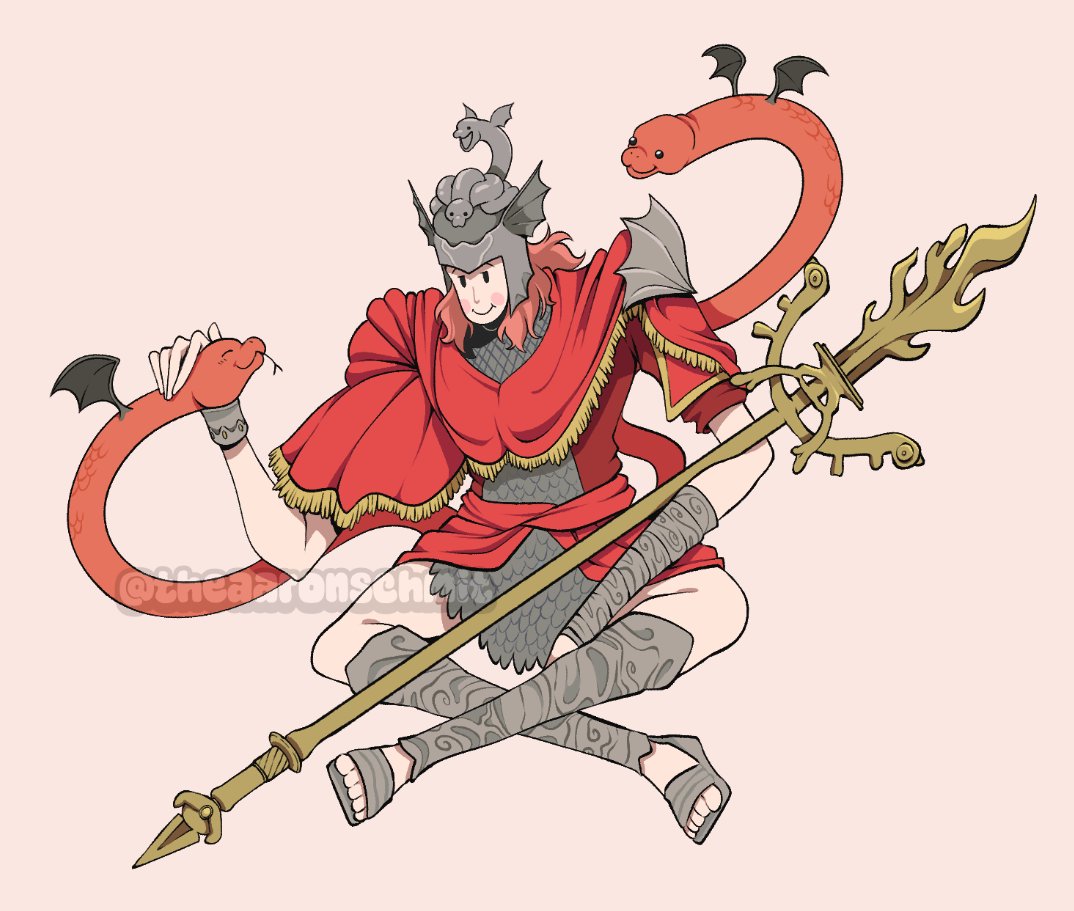 「Messmer petting his little flying sneks 」|Aaron Schmitのイラスト
