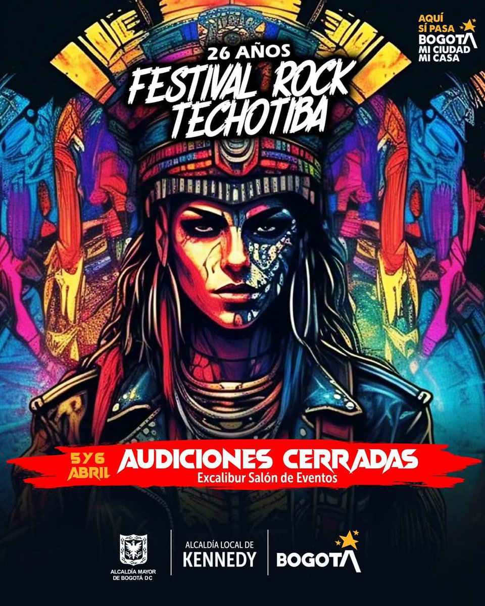💀 MALDITOS ENFERMOS 💀

<a href="/MORTALEM2/">MORTALEM</a> presente en las audiciones para el #FestivalRockTechotiba 26 años Localidad de Kennedy

🤘🏼 Categoría Mediana y Larga Trayectoria 🤘🏼

<a href="/Alcaldiakennedy/">Alcaldía Local de Kennedy</a>

#MORTALEM
#TotalDeathMetal
#DeathMetal
#RockBogotá 
#RockColombiano 
#KennedyRock