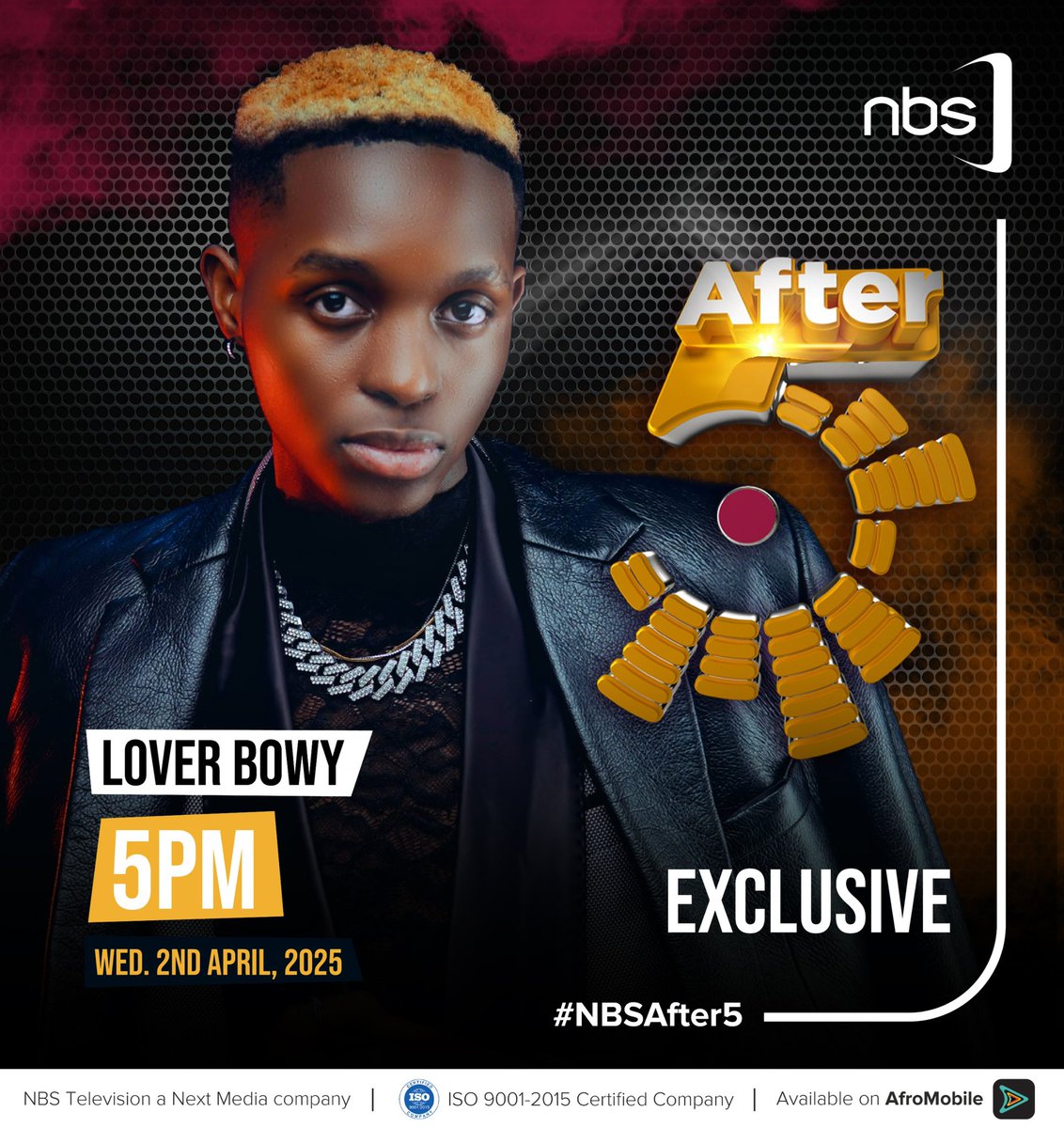 It’s Pearl Wednesday on #NBSAfter5! Which song should we drop for you?  Plus, we’ve got fresh talent in the building—don’t miss out!

Stream live on AfroMobile:
📱 iOS: bit.ly/4fEnll0
📱 Android: bit.ly/3CxQy2I
💻 Web: afromobile.com

#NBSUpdates