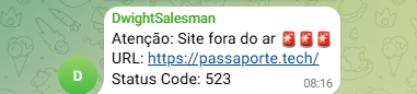 lucianomrolim's tweet photo. A boa notícia é acordar e saber que o alerta automático no grupo de sócios no Telegram está funcionando.
A má notícia ... também é acordar e saber que o alerta
está funcionando 😂
(problema já resolvido, btw)
#buildiinpublic #buildinpublicbrasil https://t.co/IaGvicSf02