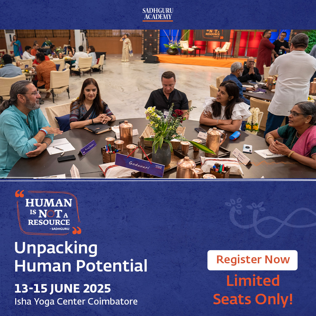 SadhguruAcademy's tweet photo. Don't just take our word for it - hear from the individuals who've experienced the transformative power of 'Human is NOT a Resource' program. Here are some participants sharing their experience of growth, empowerment, and renewed purpose.

Envisioned by Sadhguru, this interactive 3-day program from  13-15 June 2025 at Isha Yoga Centre Coimbatore, empowers CXOs, business and HR leaders with practical steps to enable a paradigm shift in viewing human beings as Possibilities instead of mere resources.

Learn more: https://t.co/jMrznXm1NP

#hinar #sharing #growth