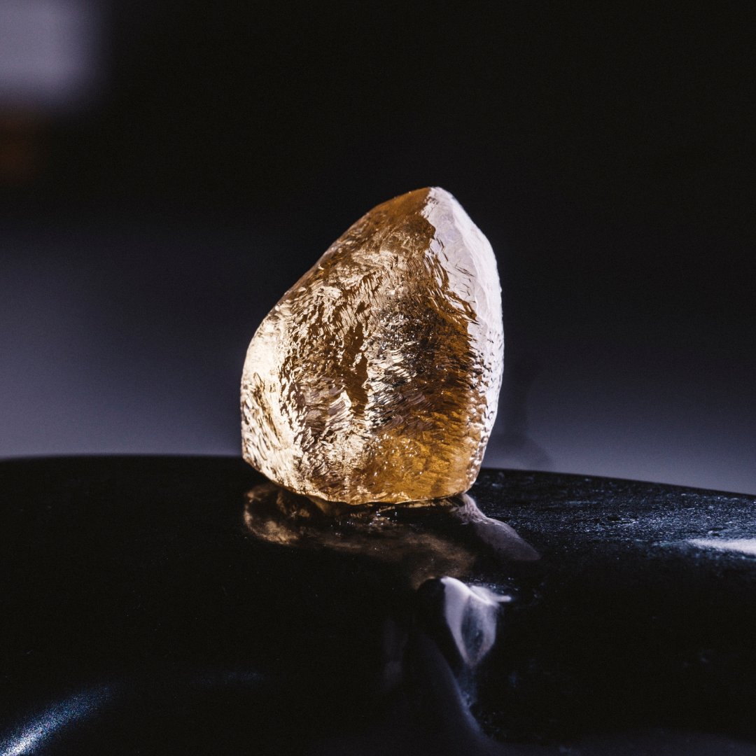 This 158.20 carat gem-quality yellow diamond - one of the largest ever found in Canada - was unearthed at our Diavik diamond mine in the Northwest Territories of Canada.

It’s only the 5th yellow diamond over 100 carats discovered at Diavik in 22 years, making it an exceptionally