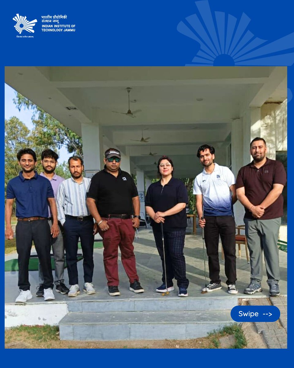 IITJammu's tweet image. IIT Jammu students take a swing at golf!

Students kick off Basic Golf Training at Sidhra Golf Course, embracing precision, discipline &amp;amp; strategy.

Big thanks to Mr. Deepak Handa (JKPSA) for making this happen!

#IITJammu #GolfTraining #SportsBeyondAcademics #StudentDevelopment