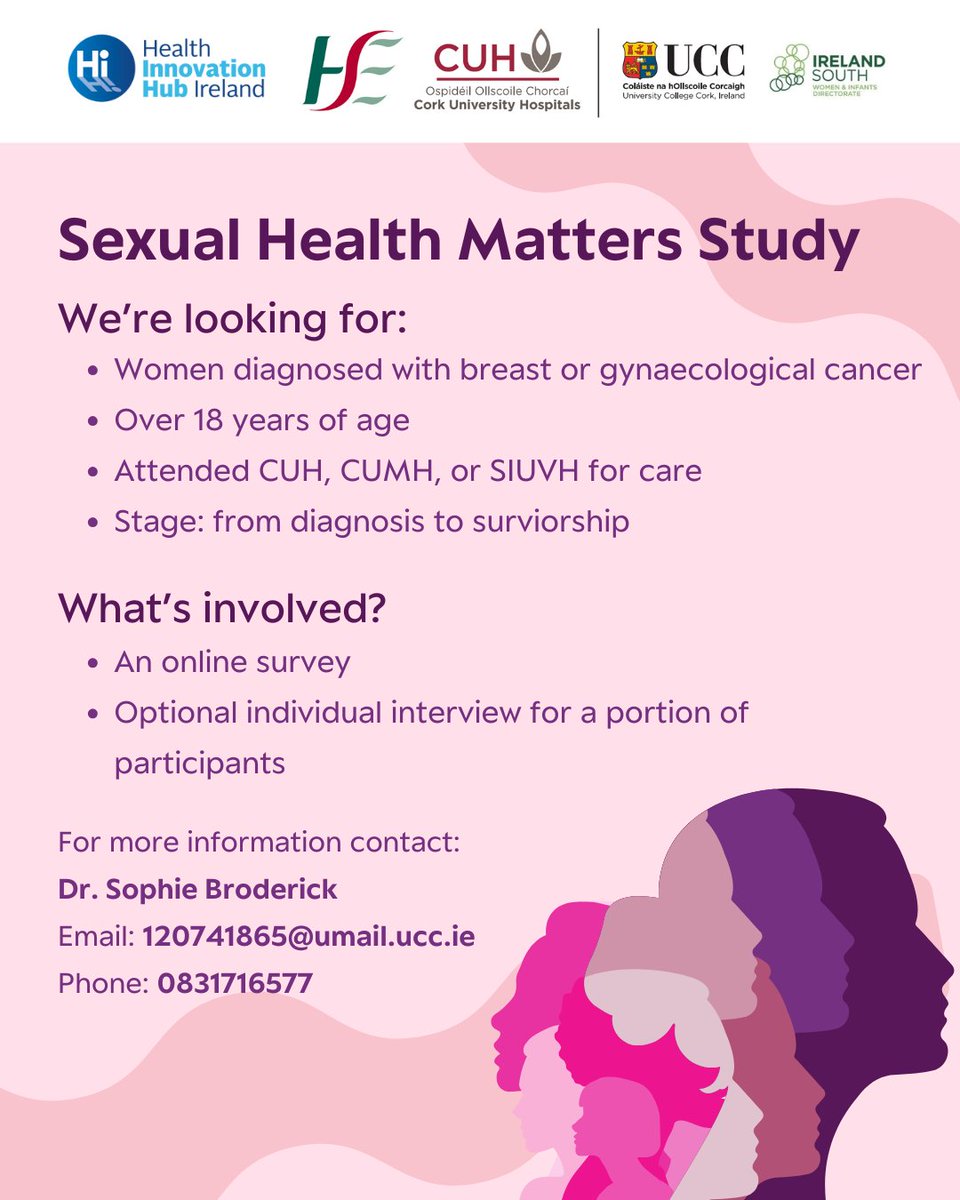 Irish Cancer Society (@irishcancersoc) on Twitter photo Have you been diagnosed with breast or gynaecological cancer?
Received care in CUH, CUMH or SIVUH? We want to hear about the sexual health information you received
To take part please see: brnw.ch/21wRJLI
<a href="/CanResUCC/">Cancer Research @UCC</a> <a href="/CUH_Cork/">Cork University Hospitals</a> <a href="/IrelandSouthWID/">Ireland South Women & Infants Directorate</a> <a href="/HIHIreland/">Health Innovation Hub Ireland</a> Have you been diagnosed with breast or gynaecological cancer?
Received care in CUH, CUMH or SIVUH? We want to hear about the sexual health information you received
To take part please see: brnw.ch/21wRJLI
<a href="/CanResUCC/">Cancer Research @UCC</a> <a href="/CUH_Cork/">Cork University Hospitals</a> <a href="/IrelandSouthWID/">Ireland South Women & Infants Directorate</a> <a href="/HIHIreland/">Health Innovation Hub Ireland</a>