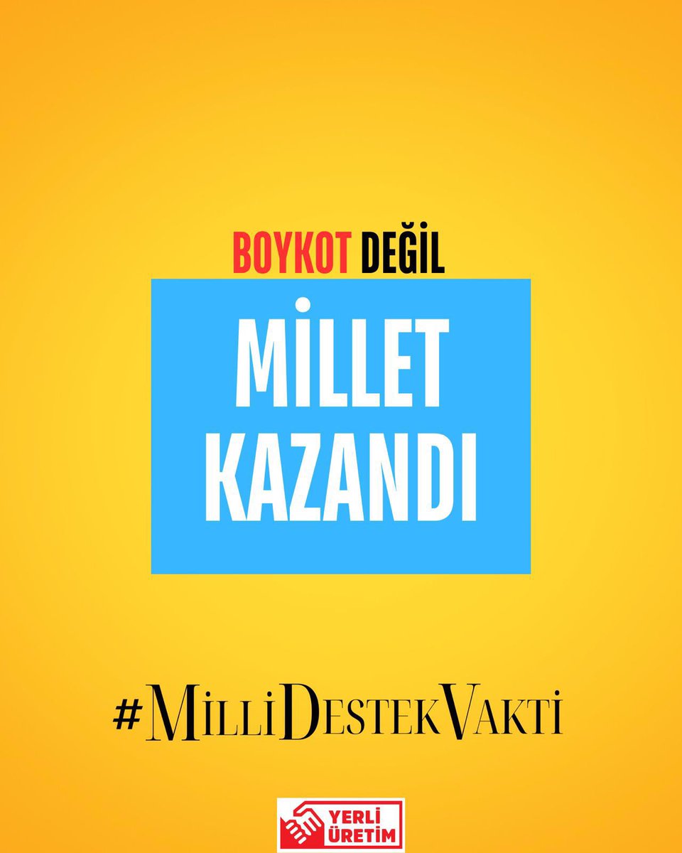 Başaramadılar!

BOYKOT değil, millet kazandı 

#MilliDestekVakti
