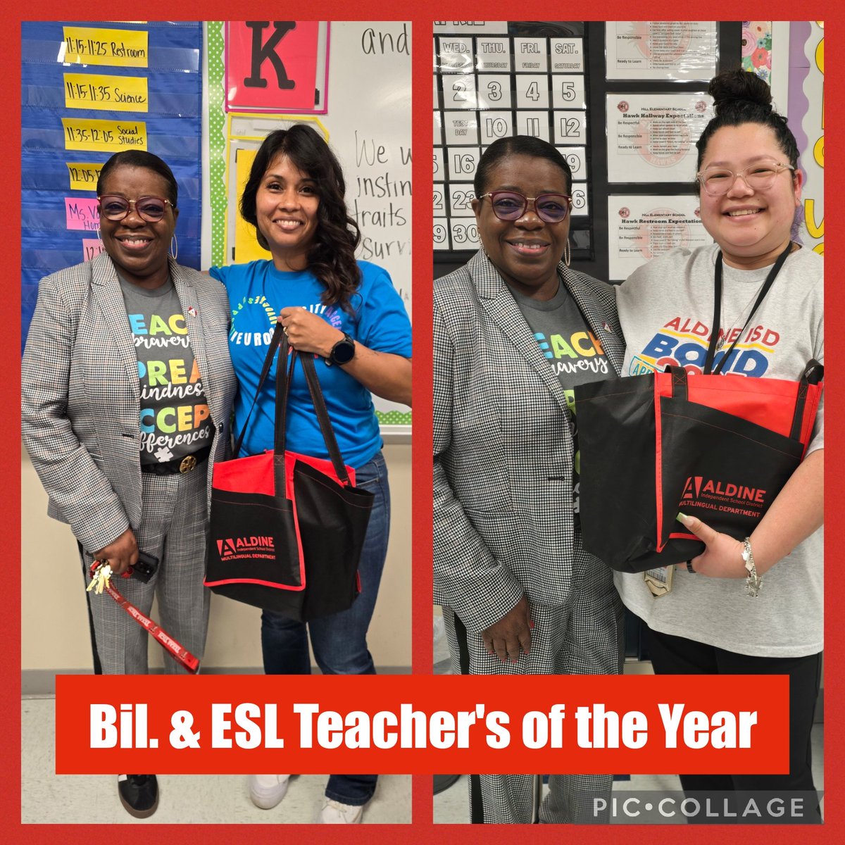 <a href="/AldineISD/">Aldine ISD</a> Let's congratulate Ms. Trejo Bilingual &amp; Ms. Pena ESL teachers of the year <a href="/Hill_AISD/">Hill Elementary School</a> We thank you for all of your hard work to ensure all students succeed! <a href="/SADubberke/">Scott Dubberke</a> <a href="/delgadong94/">Altagracia H Delgado</a> <a href="/Aldine_Bil_ESL/">Eva Iñiguez 🦋</a> <a href="/AldineEsl/">Aldine ESL Elem</a> <a href="/SHABE_bilESL/">SHABE</a> <a href="/KarenEBurdick/">Karen Burdick</a> #AldineImpact