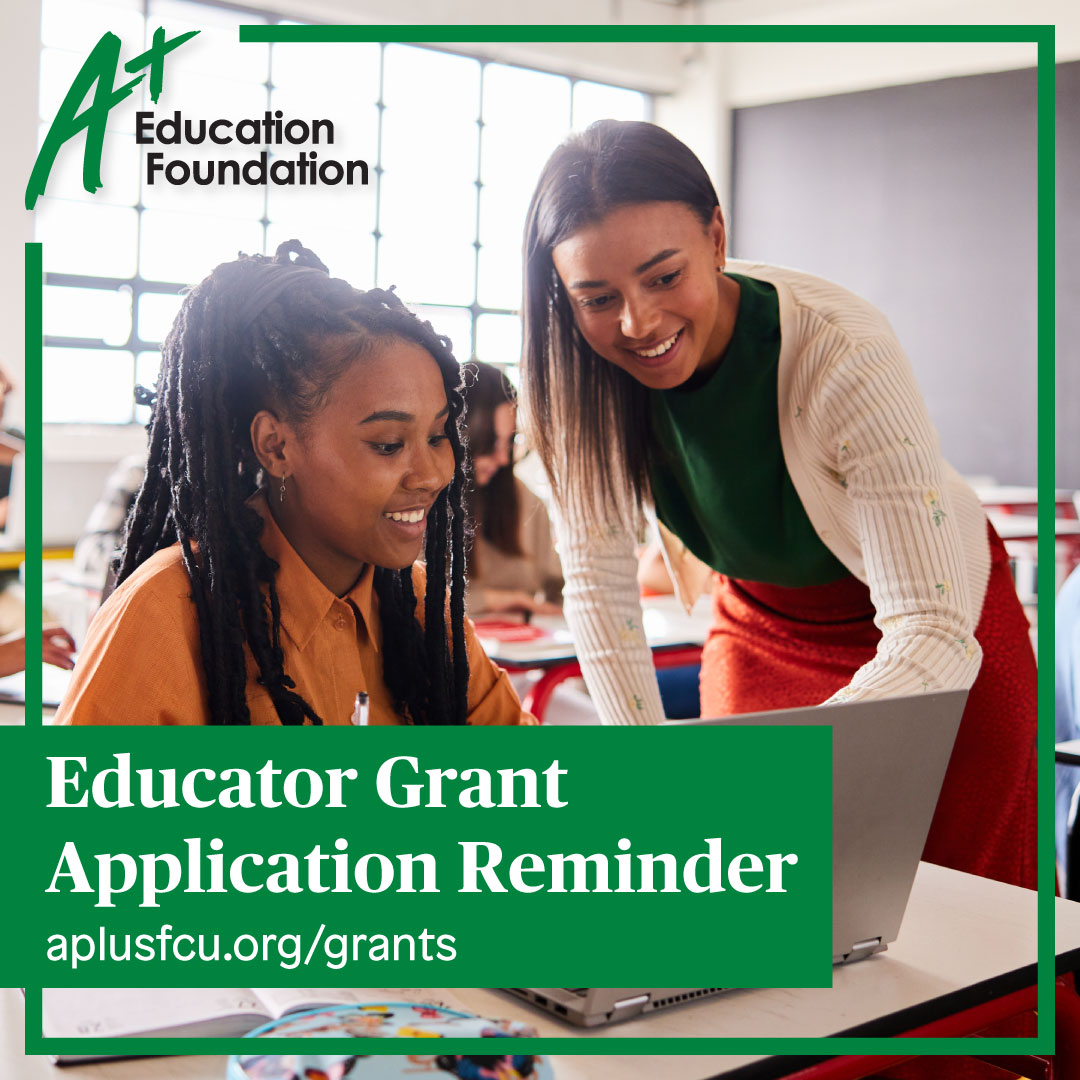 aplusfcu's tweet image. Hey educators, the deadline to apply for the 2025 A+ Education Foundation Grant is May 31! Eligible certified pre-k to 12 educators can apply to receive grants up to $1,500 in support of school initiatives &amp;amp; projects. #aplusfcu #grants #grantapplication #educatorgrant