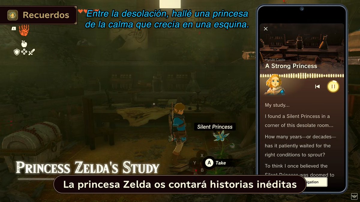 🇪🇸 Gracias a Zelda Notes, podremos escuchar nuevos segmentos de historia de boca de los personajes que permanecían velados hasta ahora cuando recorramos Hyrule.

Sin lugar a duda, la aplicación Zelda Notes es un auténtico tesoro para los entusiastas de la historia.