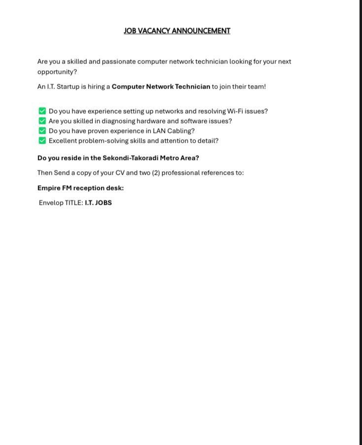 OneRealSly's tweet photo. JOB VACANCY ANNOUNCEMENT 📢 https://t.co/hGTJpeiS4o